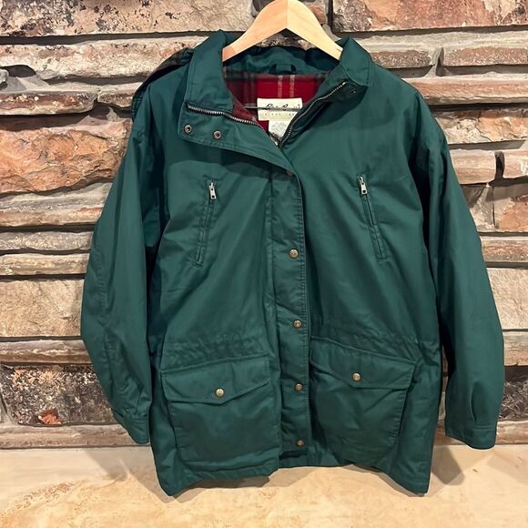 Vintage Eddie Bauer Wool Flannel-Lined Hooded Barn Jacket